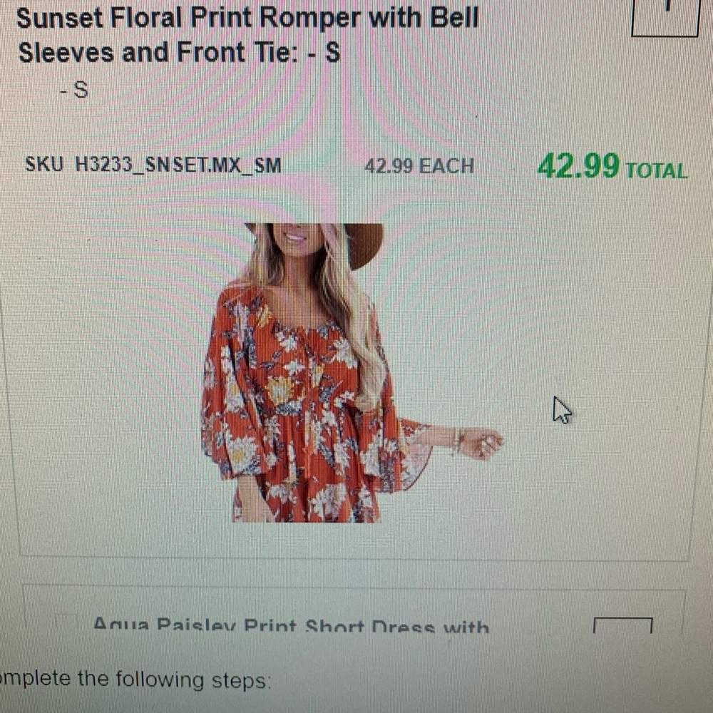 Orange/red romper from Limelush- small